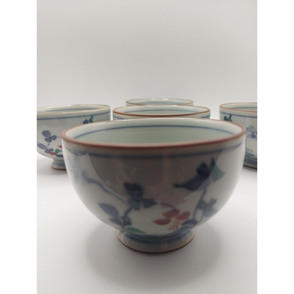 Vintage Arita-Yaki Yunomi Tea Cups Set of 5 Gaho Kiln 雅峯 Pristine New